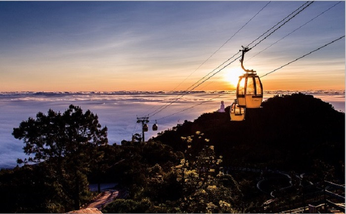 Cáp treo tại khu du lịch Sun World Ba Na Hills.