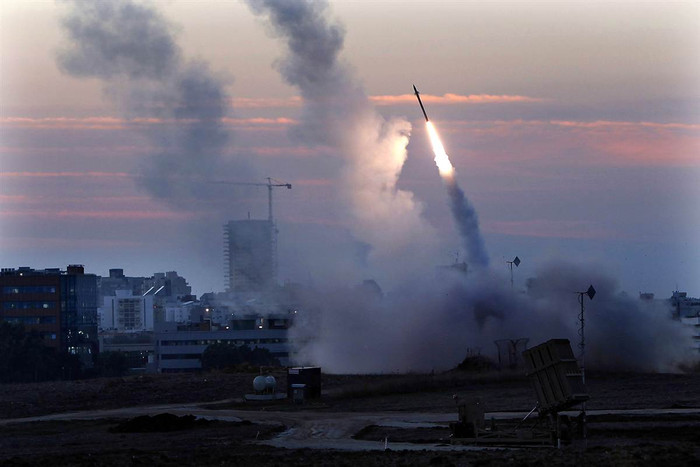 Hệ thống tên lửa Iron Dome được triển khai tại thị trấn Ashdod của Israel.