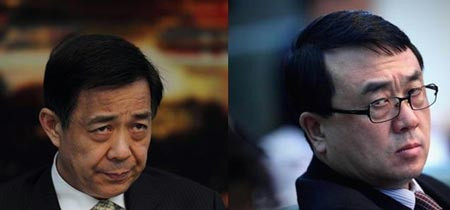 Bạc Hy Lai (trái) và Vương Lập Quân đã từng là bộ đôi ăn ý, ngôi sao trong tâm trí nhiều người Trung Quốc do các chiến dịch truy quét các tổ chức tội phạm mạnh mẽ tại Trùng Khánh. Bạc Hy Lai (trái) và Vương Lập Quân đã từng là bộ đôi ăn ý, ngôi sao trong tâm trí nhiều người Trung Quốc do các chiến dịch truy quét các tổ chức tội phạm mạnh mẽ tại Trùng Khánh.