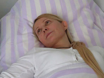 Bà Tymoshenko tại bệnh viện. Bà Tymoshenko tại bệnh viện.