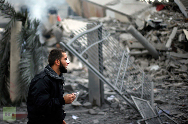 Cảnh đổ nát tại Thủ tướng Ismail Haniya Cảnh đổ nát tại Thủ tướng Ismail Haniya