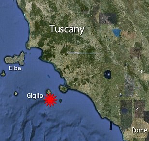 Khu vực du thuyền Costa Concordia gặp nạn Khu vực du thuyền Costa Concordia gặp nạn