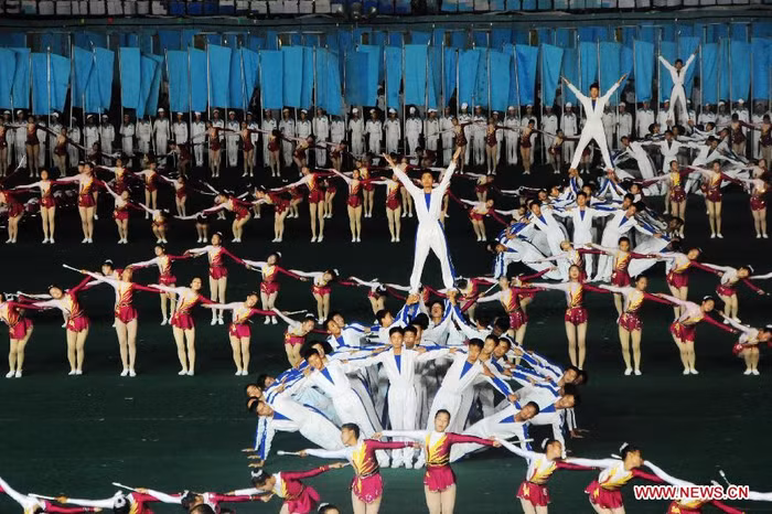 Đêm tổng duyệt Arirang tại Bình Nhưỡng ngày 31/7. Đêm tổng duyệt Arirang tại Bình Nhưỡng ngày 31/7.