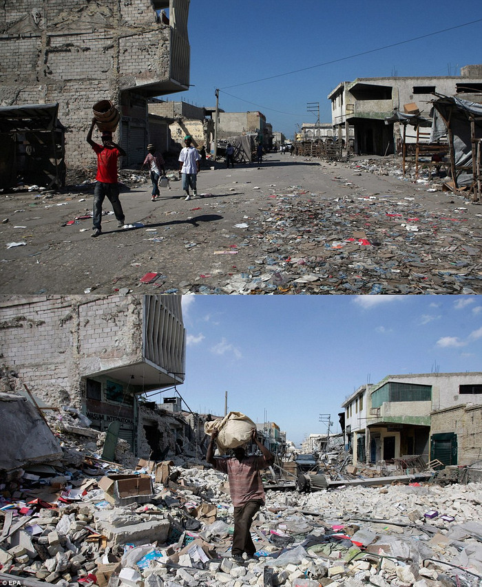 Con phố này vẫn ngổn ngang bê-tông, thép