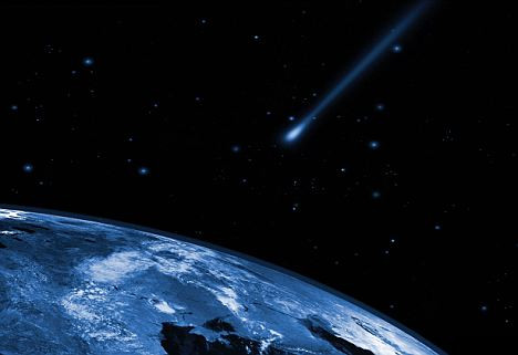 Một mảnh thiên thạch đang lao về Trái Đất. Ảnh tư liệu