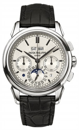 Chiếc Patek Philippe được làm từ bạch kim trị giá 60.000 USD. Chiếc Patek Philippe được làm từ bạch kim trị giá 60.000 USD.