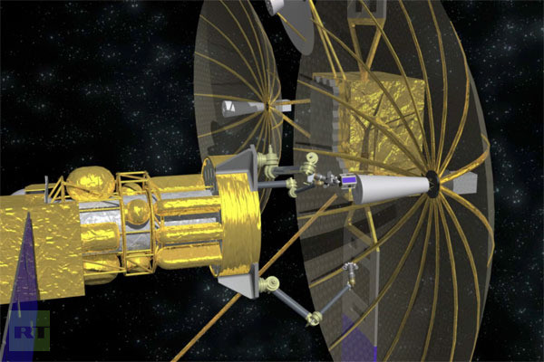 Vệ tinh trang bị cánh tay robot thu thập các phụ tùng trong quỹ đạo để tái chế. Vệ tinh trang bị cánh tay robot thu thập các phụ tùng trong quỹ đạo để tái chế.