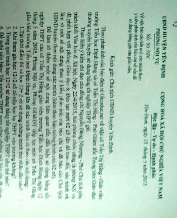 Kết quả xác minh vụ giáo viên đứng lớp 18 năm dùng bằng giả (ảnh: Đức Thiện) Kết quả xác minh vụ giáo viên đứng lớp 18 năm dùng bằng giả (ảnh: Đức Thiện)