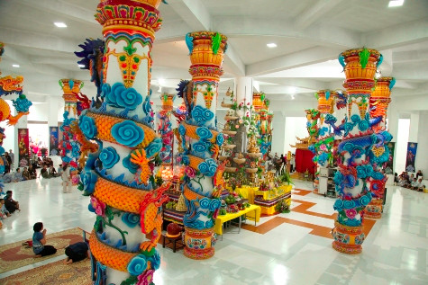 Phía bên trong Đại Bảo Tháp Mandala Tây Thiên (ảnh: MINH TÂM)