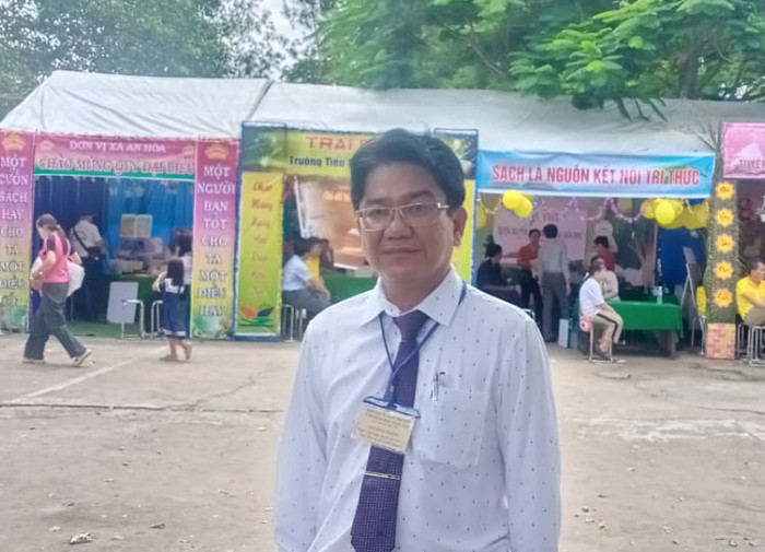 Thầy Hồ Minh Thông- Phó Trưởng phòng Giáo dục và Đào tạo Châu Thành chia sẻ về hội thi. GDVN_N.V.K.jpg