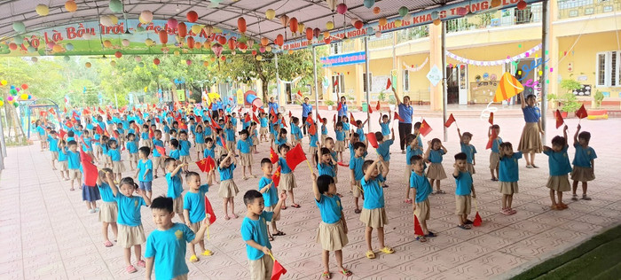 Học sinh Trường Mầm non Tân Hưng (huyện Sóc Sơn, Hà Nội). Ảnh website nhà trường. Học sinh Trường Mầm non Tân Hưng (huyện Sóc Sơn, Hà Nội). Ảnh website nhà trường.