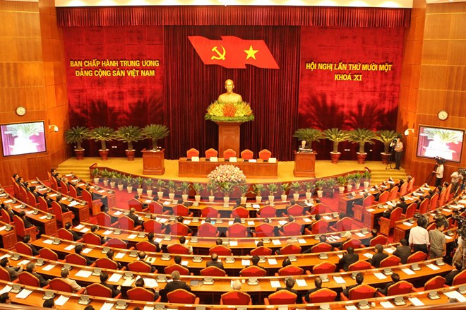 Toàn cảnh bế mạc Hội nghị Trung ương 11. ảnh: TTXVN.