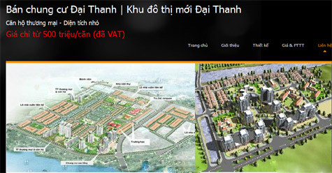 Không ít website vẫn đề giá 500 triệu đồng/căn tại khu độ thị mới Đại Thanh (đã VAT) nhằm "câu khách"?. (Ảnh chụp màn hình) Không ít website vẫn đề giá 500 triệu đồng/căn tại khu độ thị mới Đại Thanh (đã VAT) nhằm "câu khách"?. (Ảnh chụp màn hình)