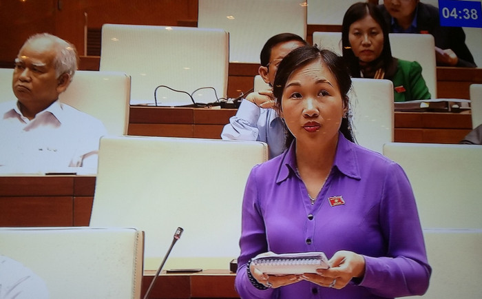 Đại biểu Đặng Thị Kim Liên (đoàn Yên Bái). ảnh: Ngọc Quang.