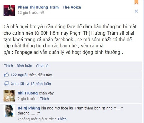 Face book của Hương Tràm