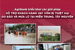 Agribank giảm tới 2%/năm lãi suất cho vay hỗ trợ khách hàng bị thiệt hại do bão lũ tại 9 tỉnh/thành