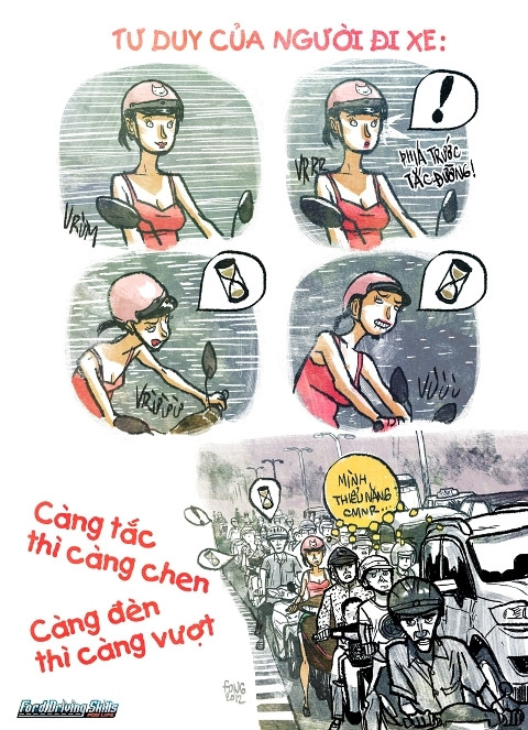 Càng tắc càng chen, càng đèn càng vượt.