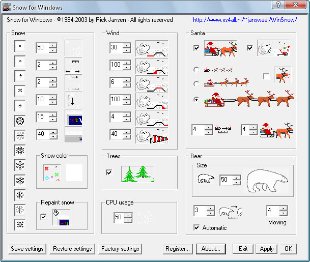 Giao diện của ứng dụng Snow for Windows. Giao diện của ứng dụng Snow for Windows.