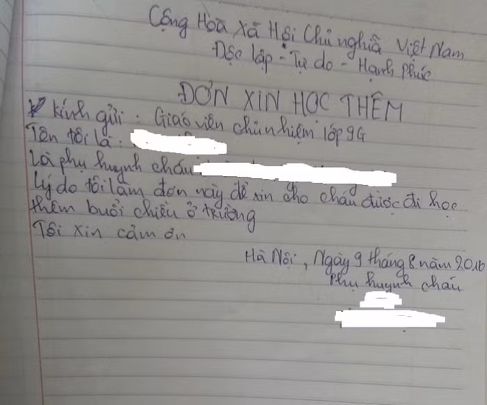 Liệu những lá đơn học thêm này có thật sự là tự nguyện của phụ huynh, học sinh? (Ảnh MC)