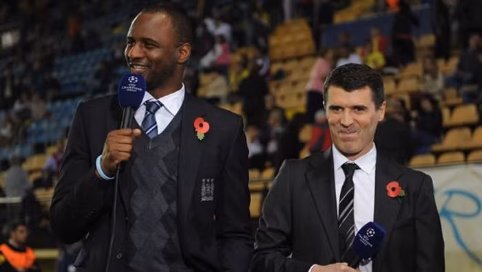 Patrick Vieira và Roy Keane hội ngộ với tư cách phóng viên trong trận đấu này Patrick Vieira và Roy Keane hội ngộ với tư cách phóng viên trong trận đấu này