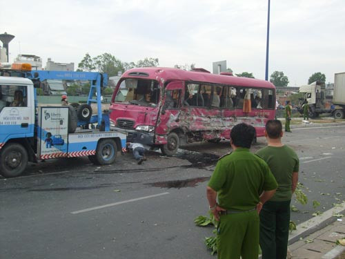 Hiện trường vụ tai nạn. Ảnh: Báo Người Lao Động