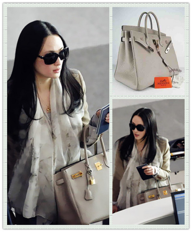 Tưởng Cần Cần trẻ trung đồng bộ trong gam màu xám trắng ở sân bay từ quần áo đến túi xách Hermes Birkin. x Tưởng Cần Cần trẻ trung đồng bộ trong gam màu xám trắng ở sân bay từ quần áo đến túi xách Hermes Birkin. x