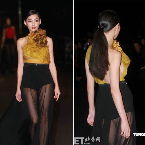 Bà mẹ hai con Trương Bá Chi cũng rất phong cách và hấp dẫn trong làn váy lụa mỏng xuyên thấu lộ rõ cả vòng 3 của mình