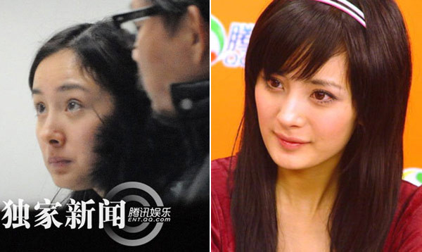 Ở một góc khuất may mắn có thể thấy được khuôn mặt của người đẹp Dương Mịch không được tinh tế cuốn hút khi trang điểm mà thay vào đó là một làn da sạm đen, khuôn mặt sưng phù và đầy mụn. Xêm thêm: Ngao ngán khi Sao rủ nhau tụt cân không phanh/ Điểm danh những chiếc cằm mới của Sao Việt.