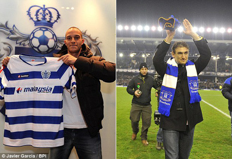 Các tân binh Bobby Zamora (QPR) và Nikica Jelavic (Everton).
