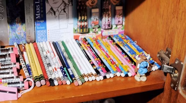 Chị Trang bắt đầu sưu tập bút chì từ hồi học lớp 10, đến bây giờ thì bộ sưu tập của cô đã được 4 tuổi.