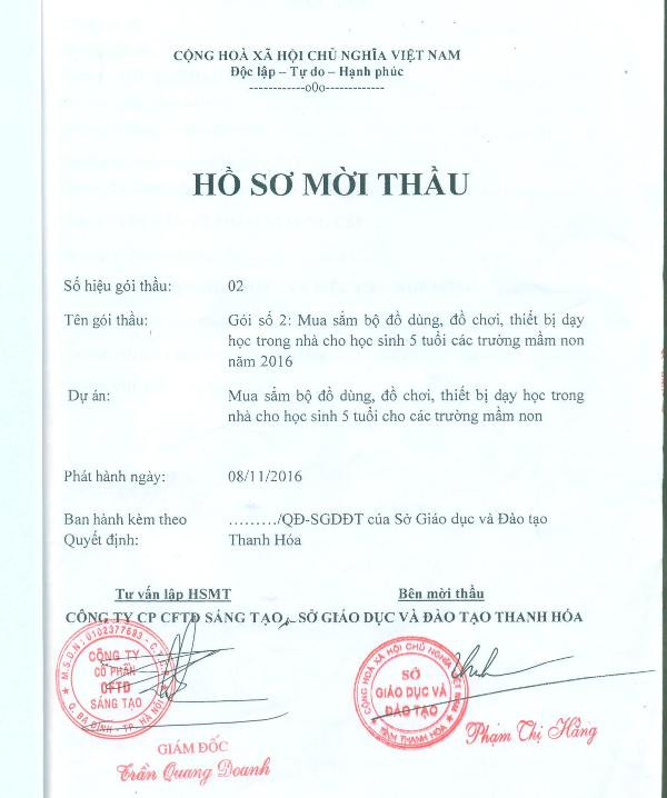 Việc khắc phục các sai phạm trong lập hồ sơ mời thầu và tổ chức đấu thầu lần 1 chưa xong, nhưng Sở Giáo dục và Đào tạo tỉnh Thanh Hóa vẫn tiếp tục vi phạm pháp Luật, vi phạm các điều cấm trong luật đấu thầu khi làm công tác đấu thầu lại lần 2 (ảnh MC) Việc khắc phục các sai phạm trong lập hồ sơ mời thầu và tổ chức đấu thầu lần 1 chưa xong, nhưng Sở Giáo dục và Đào tạo tỉnh Thanh Hóa vẫn tiếp tục vi phạm pháp Luật, vi phạm các điều cấm trong luật đấu thầu khi làm công tác đấu thầu lại lần 2 (ảnh MC)