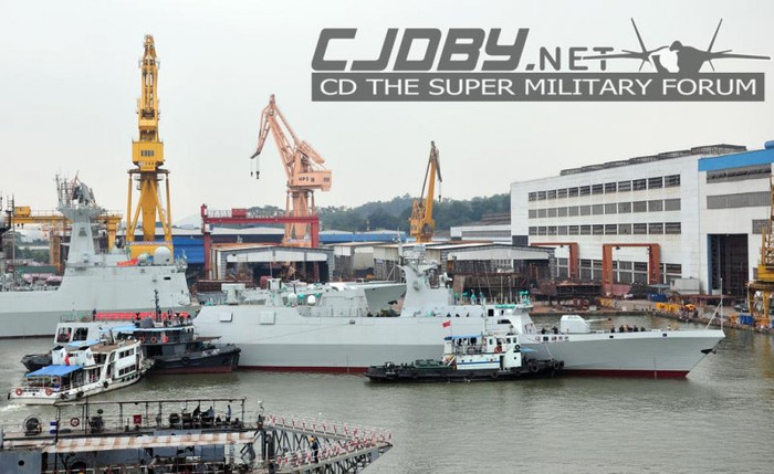 Hộ vệ hạm Type-056 tại nhà máy đóng tàu Hoàng Phố, Quảng Châu, Trung Quốc.