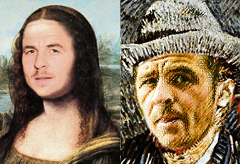 Barton nhập thân vào Mona Lisa và Vincent Van Gogh.