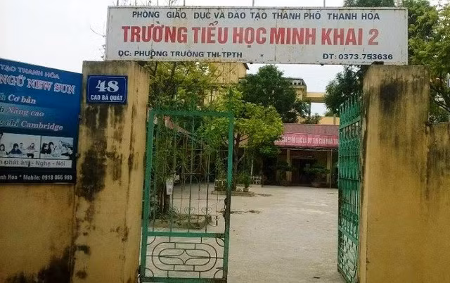 Trường tiểu học Minh Khai 2, nơi xảy ra lạm thu đầu năm học 2016-2017 (Ảnh ND)