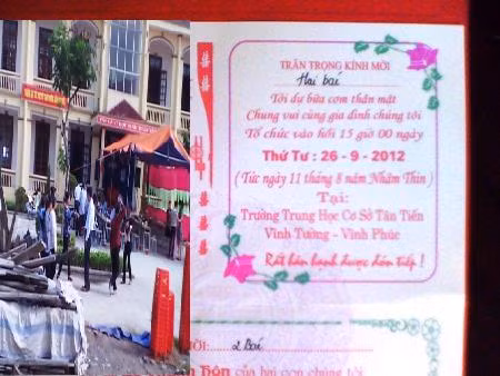 Khuôn viên trường thành khuôn viên đám cưới linh đình (ảnh PLXH). Khuôn viên trường thành khuôn viên đám cưới linh đình (ảnh PLXH).