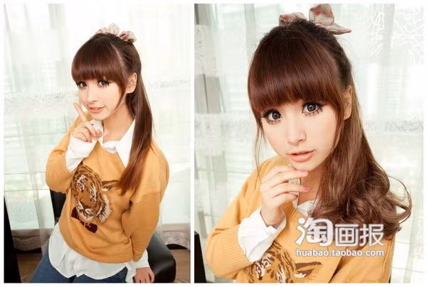 Tóc dài buộc cao với phần đuôi tóc uốn xoăn giúp bạn đẹp hơn và thời trang hơn.