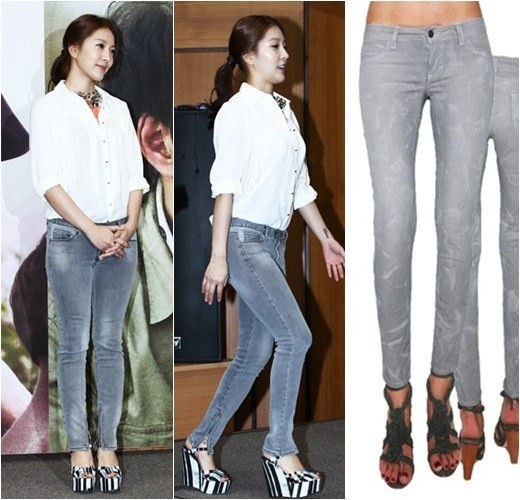 BoA trẻ trung, phong cách với quần jeans, sơ mi cùng đôi cao gót sọc đen trắng cao đến 15cm. BoA trẻ trung, phong cách với quần jeans, sơ mi cùng đôi cao gót sọc đen trắng cao đến 15cm.