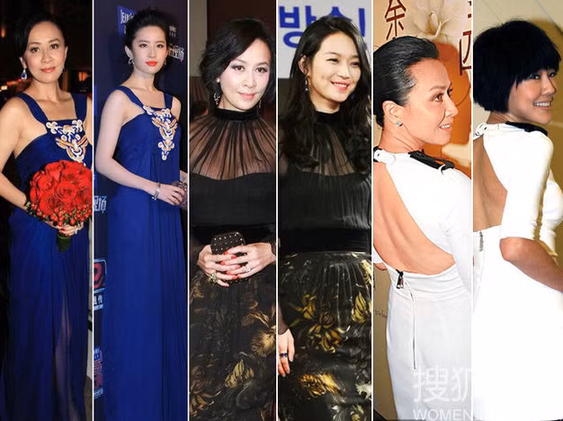 Dù đã gần 50 tuổi, dáng người cũng không còn thon thả nhưng Lưu Gia Linh vẫn diện đồ không hề thua kém đàn em.