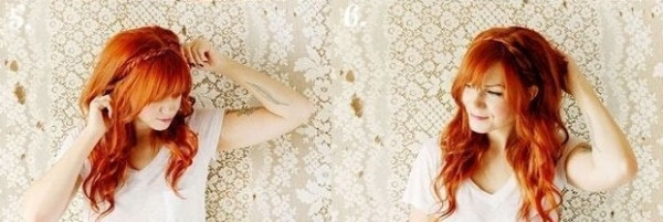 Rồi vắt ngược lọn tóc sang phía bên kia, dùng kẹp tăm giữ chặt bên trong.