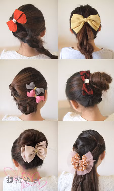 Biến hóa một chút với tóc xinh và nơ vải để bạn gái thêm xinh xắn hơn.