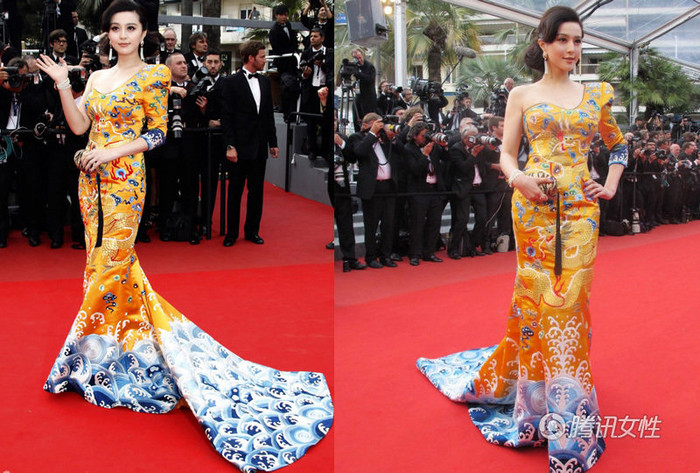 Lần xuất hiện tại liên hoan phim Cannes với bộ váy thêu rồng mang đậm màu sắc Trung Quốc đã giúp Phạm Băng Băng lần đầu tiên tạo dấu ấn vô cùng sâu sắc trong lòng bạn bè thế giới.