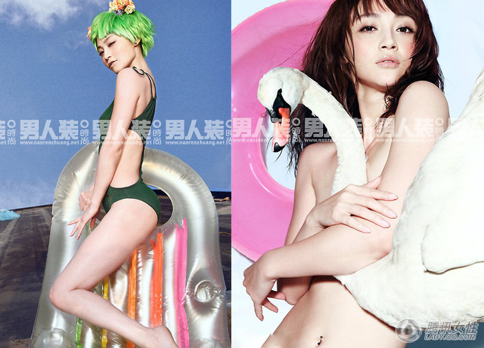 Diêu Địch, một vẻ đẹp gợi cảm sexy khác hẳn với phong cách ngày thường.