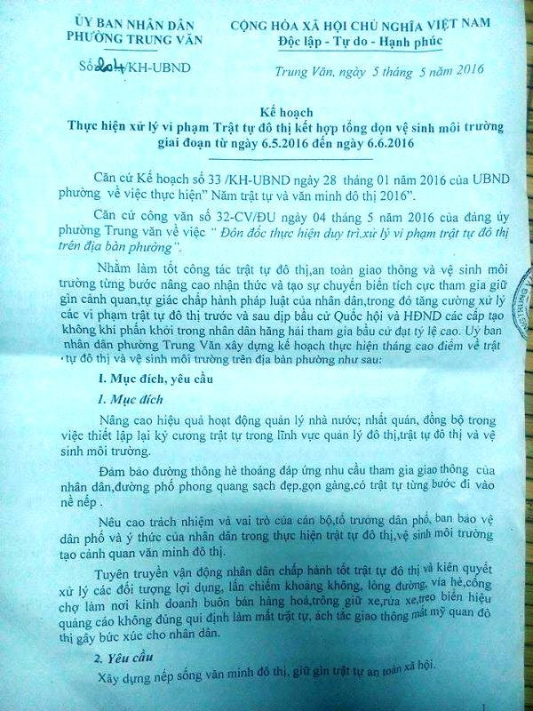 Mặc dù kế hoạch đã đưa ra gần hết 1 tháng nhưng một số vấn đề trên vẫn chưa được xử lý, có chăng kế hoạch này chỉ lập ra cho có còn việc thực hiện thì bỏ bê, mặc kệ (Ảnh Chí Nhân)