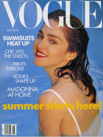 Madonna lên trang bìa tạp chí Vogue từ tháng 05/1989. Cô từng phát biểu rằng Vogue đã giúp cô một việc cực kỳ có ý nghĩa đó là tái hiện lại chân dung của Madonna theo thời gian Madonna lên trang bìa tạp chí Vogue từ tháng 05/1989. Cô từng phát biểu rằng Vogue đã giúp cô một việc cực kỳ có ý nghĩa đó là tái hiện lại chân dung của Madonna theo thời gian