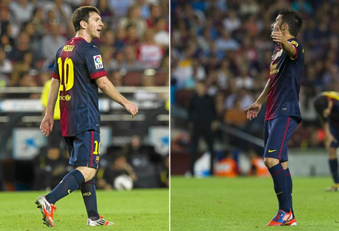 Messi và David Villa cãi nhau ở trên sân. Messi và David Villa cãi nhau ở trên sân.