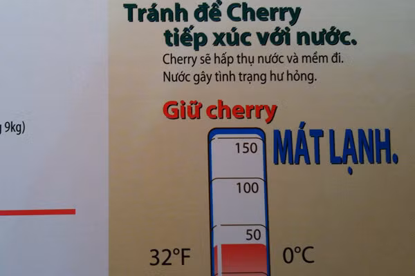 Khuyến cáo cách bảo quản cherry của nhà xuất khẩu từ Mỹ.