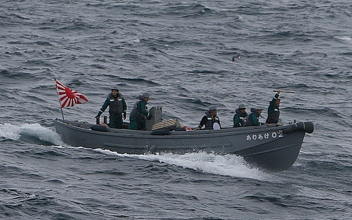 Hình ảnh lực lượng hải quân Nga Nhật tập trận trên Vịnh Peter Đại Đế.