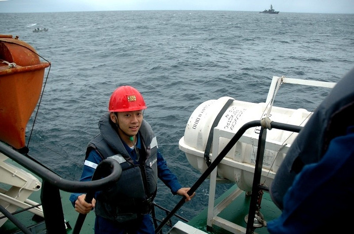 Hình ảnh lực lượng hải quân Nga Nhật tập trận trên Vịnh Peter Đại Đế.