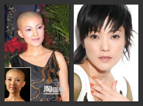 Tạ Vũ Hân đầu trọc khoe những nét thông minh trên gương mặt của mình.