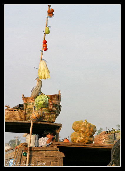 Đặc biệt, khi tới chợ nổi ta sẽ bắt gặp hình thức tiếp thị hàng hoá khá độc đáo: ai bán loại gì thì cắm một cái sào trên mũi thuyền và treo sản phẩm mình muốn bán lên cái sào đó để mời gọi bạn hàng hay còn gọi là "bẹo hàng”. Đặc biệt, khi tới chợ nổi ta sẽ bắt gặp hình thức tiếp thị hàng hoá khá độc đáo: ai bán loại gì thì cắm một cái sào trên mũi thuyền và treo sản phẩm mình muốn bán lên cái sào đó để mời gọi bạn hàng hay còn gọi là "bẹo hàng”.